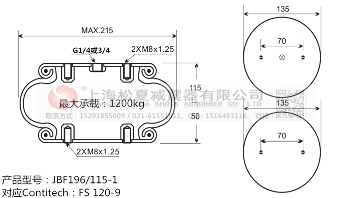 JBF196/115-1橡膠<a href='http://m.fhahmctj.cn/' target='_blank'><u>空氣彈簧</u></a>